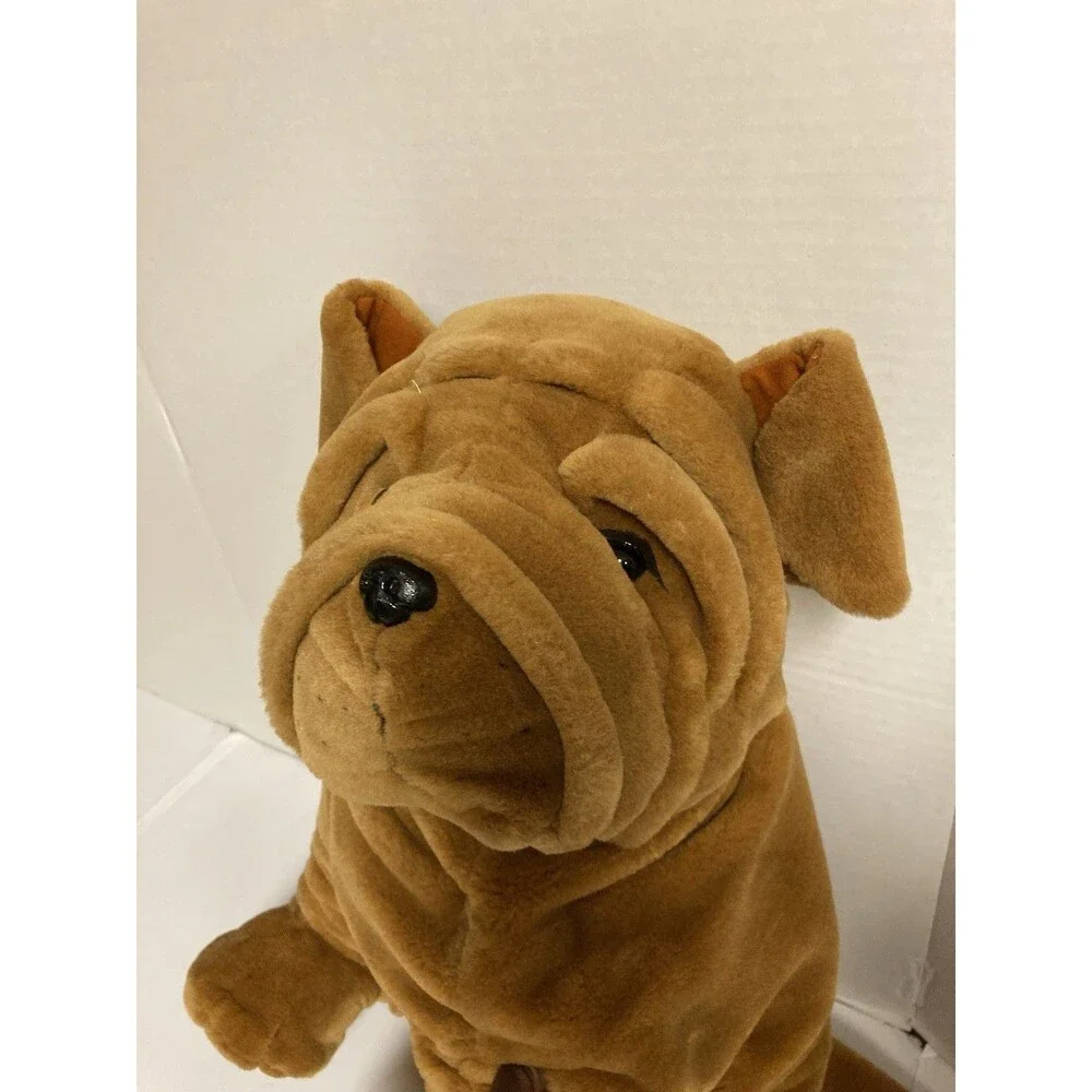 FAO Schwarz Fifth Avenue Chocolate Brown Bulldog Plush w/ Tag, Vintage 1993